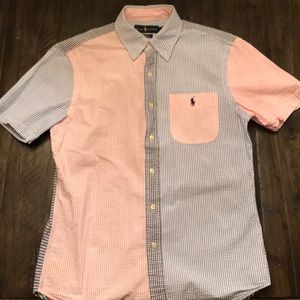Seersucker short sleeve RL button up shirt